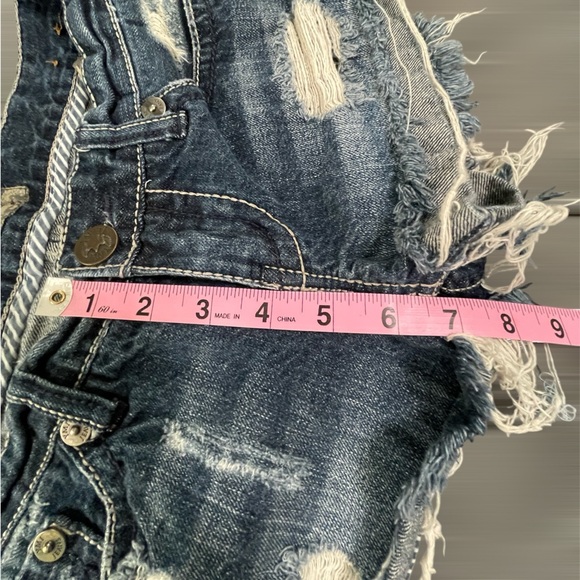 YMI Women's Distressed Jean Shorts - Dark Blue - Picture 10 of 11